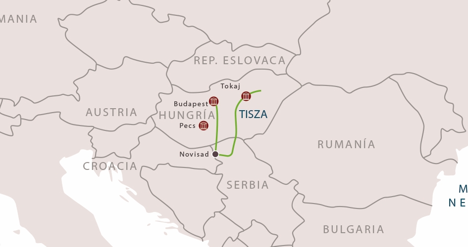 Itinerario de cruceros fluviales por el río Danubio y Tisza